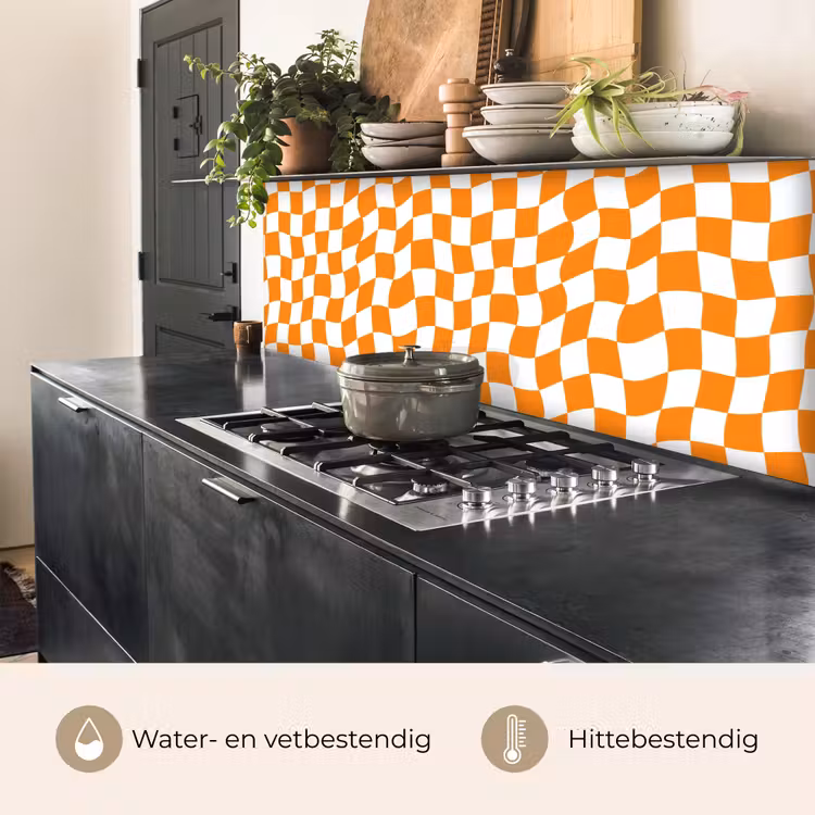 Golvend - Patroon - Oranje keuken achterwand 2 middel 871 -usp_NL