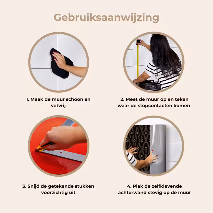 Goud - Illusie - Patroon keuken achterwand 2 middel 871 -gebruiksaanwijzing_NL