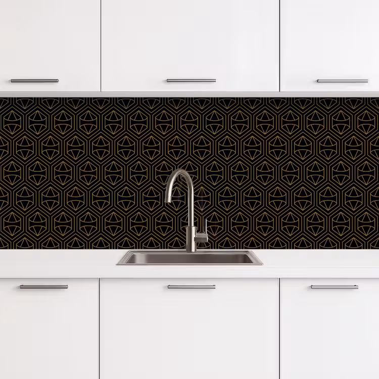 Goud - Zwart - Diamant keuken achterwand 2 middel 871 -3d