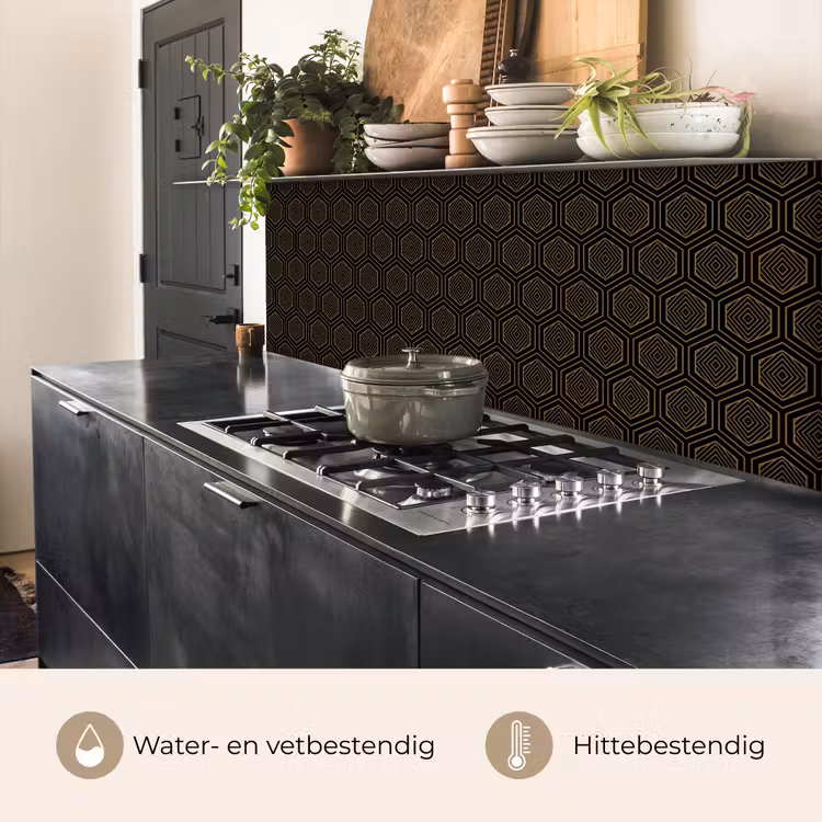 Goud - Zwart - Tunnel keuken achterwand 2 middel 871 -usp_NL