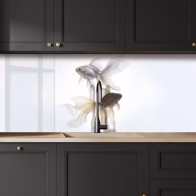 Goudvissen - Modern - Wit keuken achterwand 2 middel -sfeer1