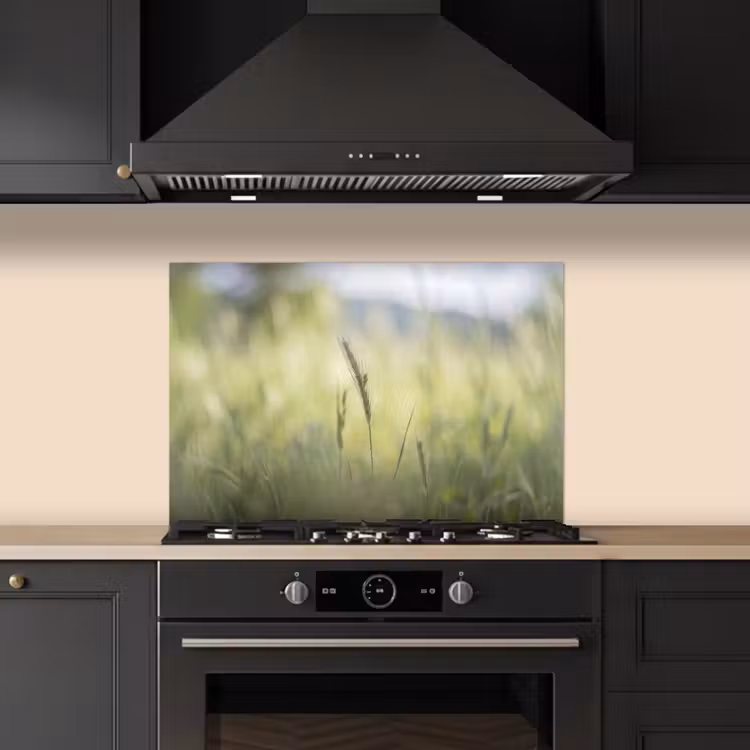 Graan - Aar - Natuur - Groen - Detail keuken achterwand spatscherm klein -sfeer1