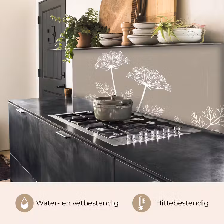 Grafisch - Fluitenkruid - Taupe keuken achterwand 2 middel -usp_NL