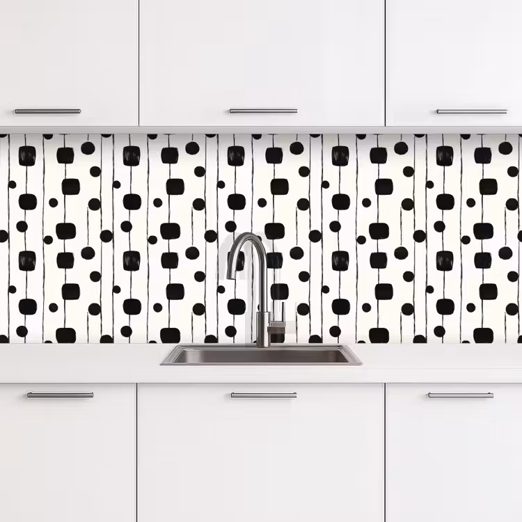 Grafisch - Modern - Zwart keuken achterwand 2 middel 871 -3d