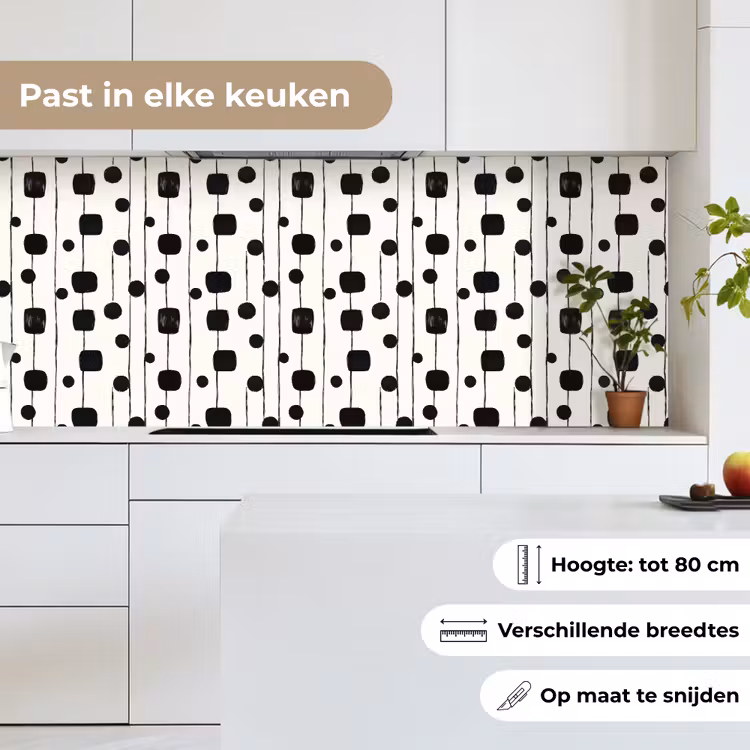 Grafisch - Modern - Zwart keuken achterwand 2 middel 871 -sfeer4_NL