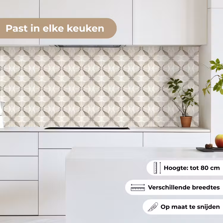 Grafisch - Patroon - Grijs keuken achterwand 2 middel 871 -sfeer4_NL