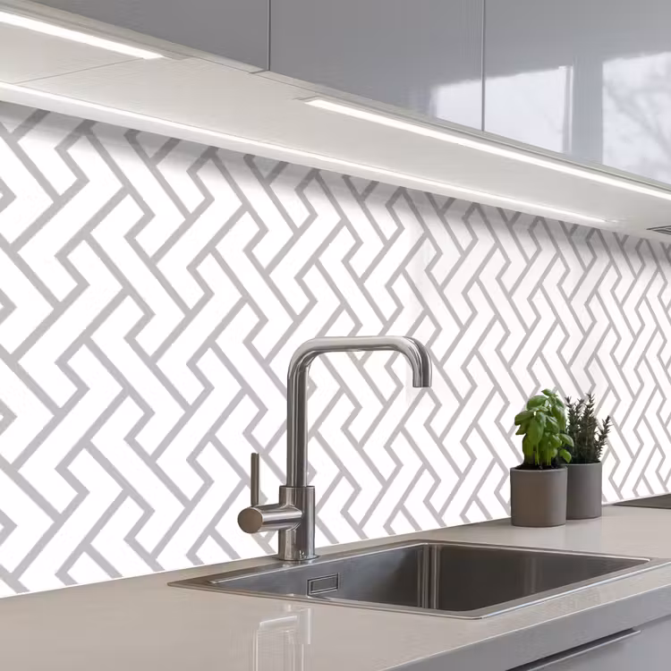 Grafisch - Patroon - Modern - Lijn keuken achterwand 2 middel 871 -3d_schuin