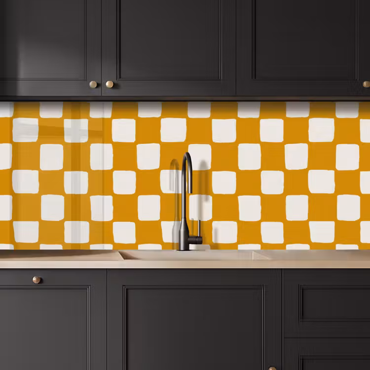 Grafisch - Patroon - Oker keuken achterwand 2 middel 871 -sfeer1