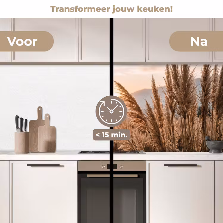 Gras - Veld - Zon - Natuur keuken achterwand 2 middel -voor-na2_NL