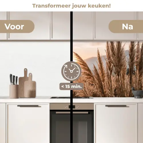 Gras - Veld - Zon - Natuur keuken achterwand 2 middel -voor-na2_NL