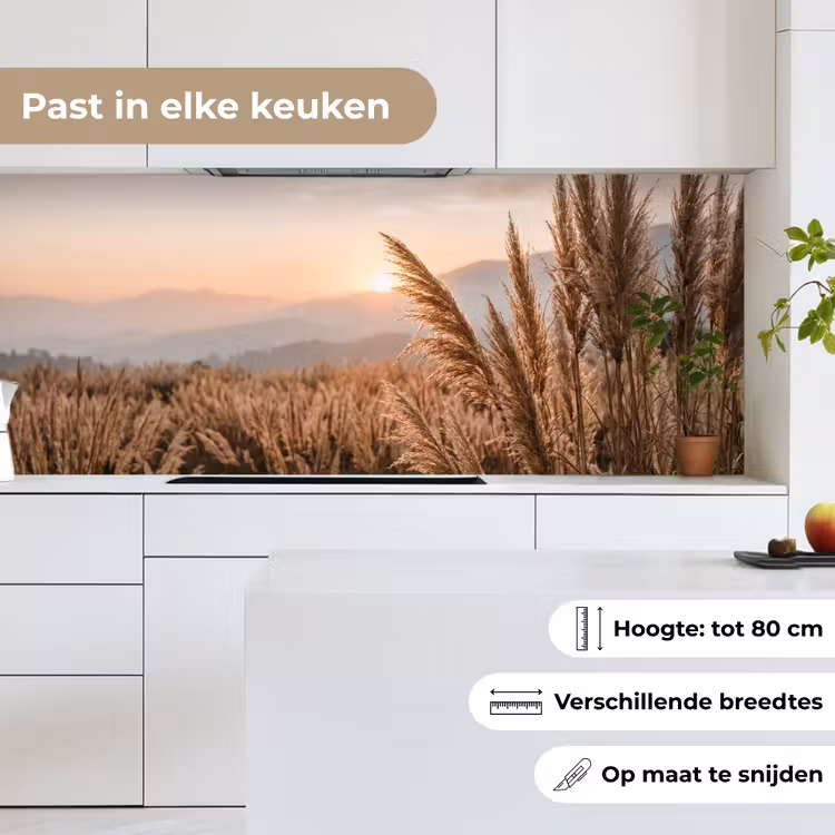 Gras - Veld - Zon - Natuur keuken achterwand 2 middel -sfeer4_NL