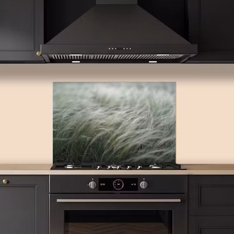 Gras - Wazig - Natuur - Groen - Zacht keuken achterwand spatscherm klein -sfeer1