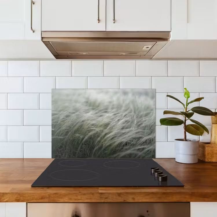 Gras - Wazig - Natuur - Groen - Zacht keuken achterwand spatscherm klein -sfeer2