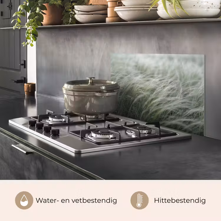 Gras - Wazig - Natuur - Groen - Zacht keuken achterwand spatscherm klein -usp_NL