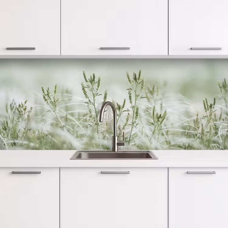 Grassen - Minimalistisch - Groen keuken achterwand 2 middel -3d