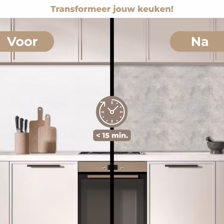 Grijs - Beton - Industrieel keuken achterwand 2 middel 871 -voor-na2_NL
