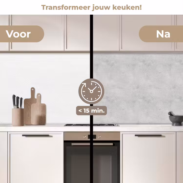 Grijs - Beton - Neutraal keuken achterwand 2 middel 871 -voor-na2_NL