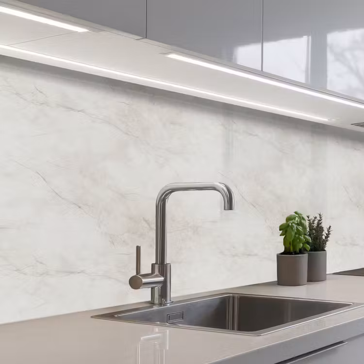 Grijs - Marmer - Aders keuken achterwand 2 middel 871 -3d_schuin