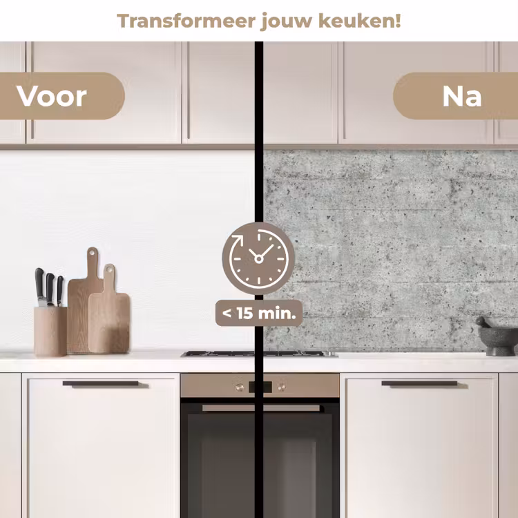 Grijs - Muur - Poriën keuken achterwand 2 middel 871 -voor-na2_NL