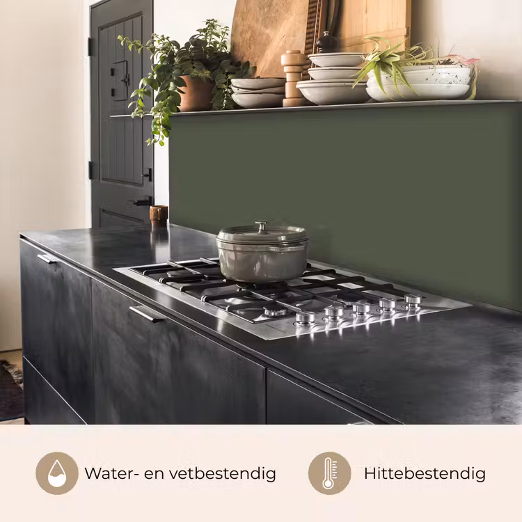 Groen - Effen kleur - Olijfgroen keuken achterwand 2 middel 871 -usp_NL