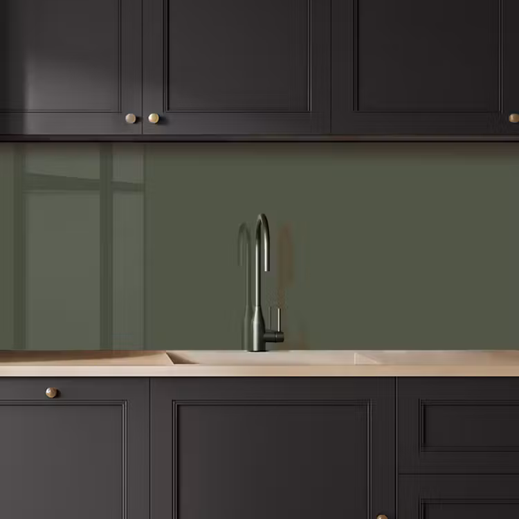 Groen - Effen kleur - Olijfgroen keuken achterwand 2 middel 871 -sfeer1