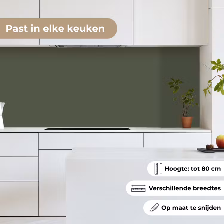 Groen - Effen kleur - Olijfgroen keuken achterwand 2 middel 871 -sfeer4_NL