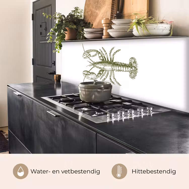 Groen - Kreeft - Wit keuken achterwand 2 middel -usp_NL