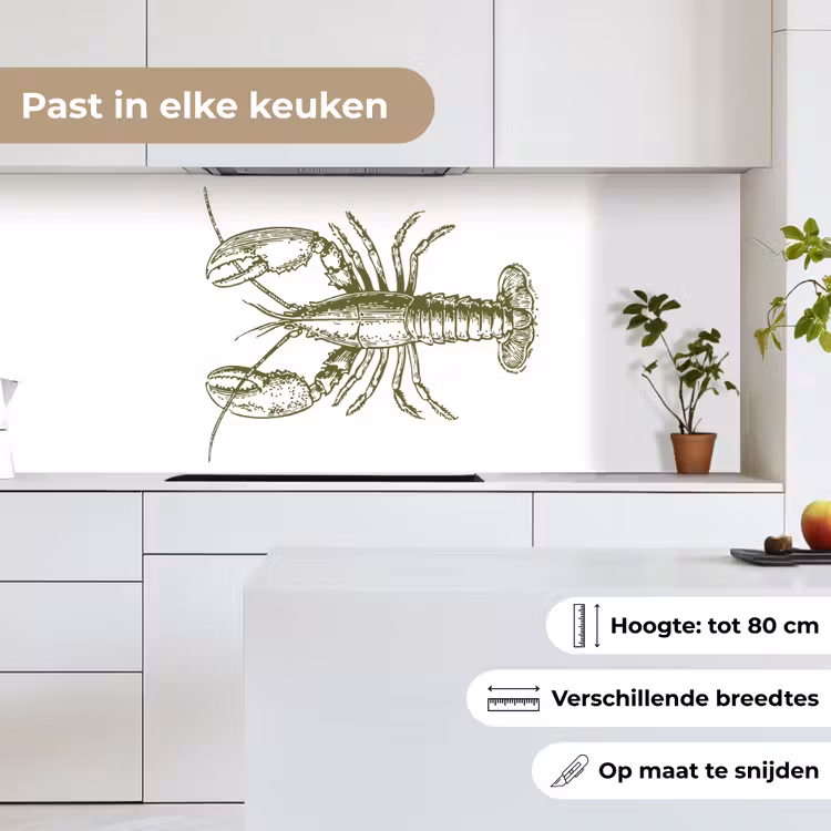 Groen - Kreeft - Wit keuken achterwand 2 middel -sfeer4_NL