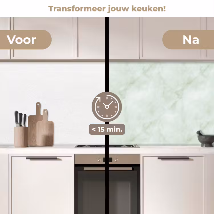 Groen - Marmer - Vloeiende aders keuken achterwand 2 middel 871 -voor-na2_NL