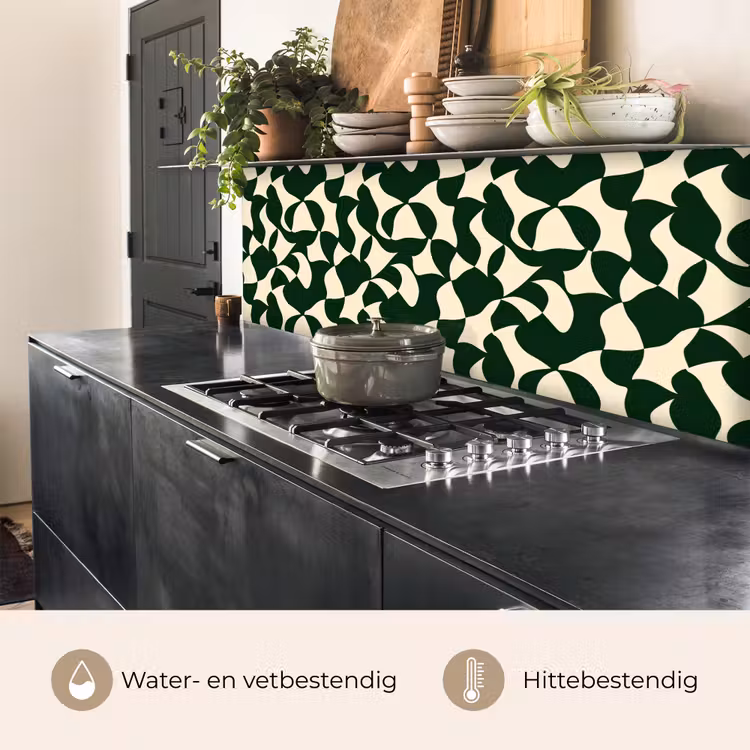 Groen - Organische vlakken - Crème keuken achterwand 2 middel 871 -usp_NL