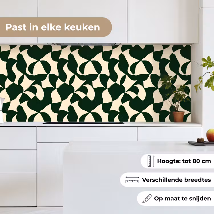 Groen - Organische vlakken - Crème keuken achterwand 2 middel 871 -sfeer4_NL