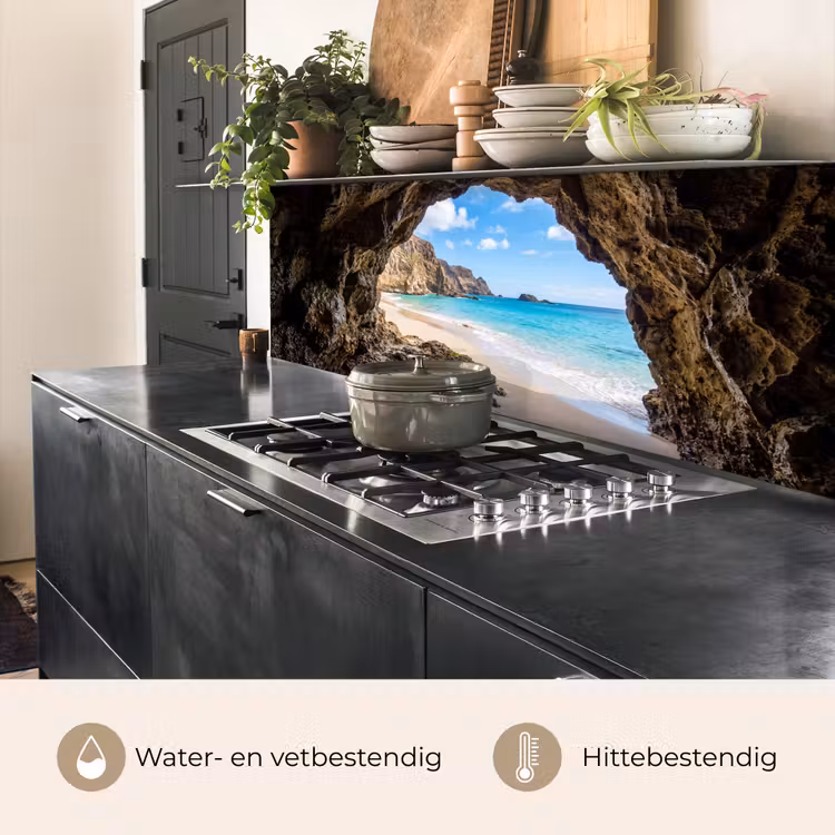 Grot - Strand - Zee - Blauw keuken achterwand 2 middel -usp_NL