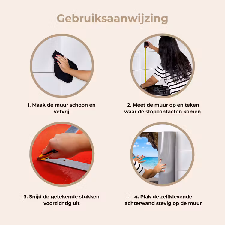 Grot - Strand - Zee - Blauw keuken achterwand 2 middel -gebruiksaanwijzing_NL
