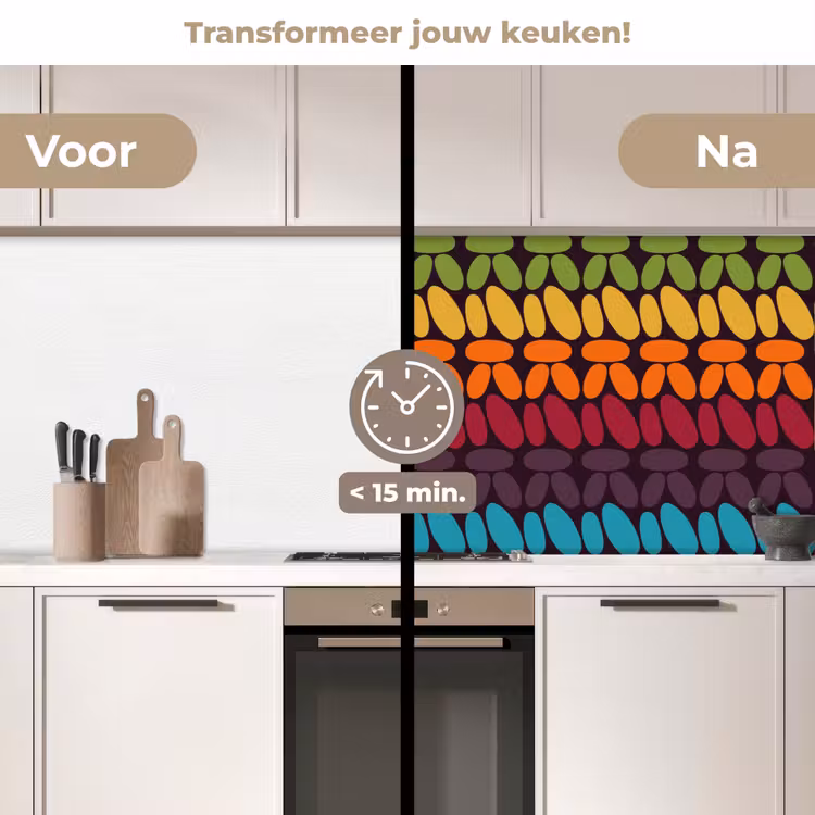 Haakpatronen - Retro - Regenboog keuken achterwand 2 middel 871 -voor-na2_NL