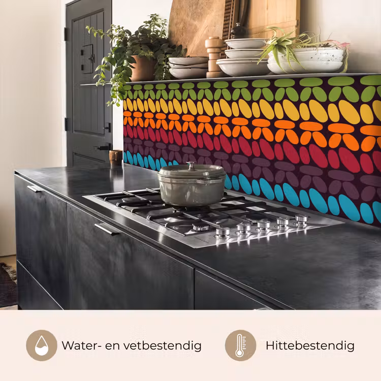 Haakpatronen - Retro - Regenboog keuken achterwand 2 middel 871 -usp_NL