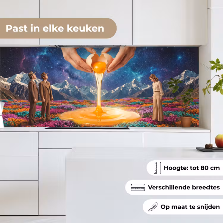Keuken achterwand - Handen - Ei - Surrealisme - Handen - Ei - Surrealisme keuken achterwand 2 middel