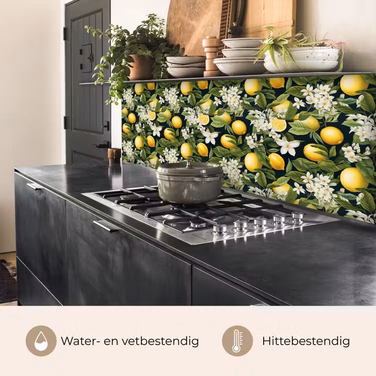 Hangende - Citroenen - Witte - Bloemetjes keuken achterwand 2 middel 871 -usp_NL