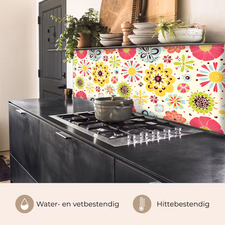 Hart - Bloemen - Patronen keuken achterwand 2 middel 871 -usp_NL