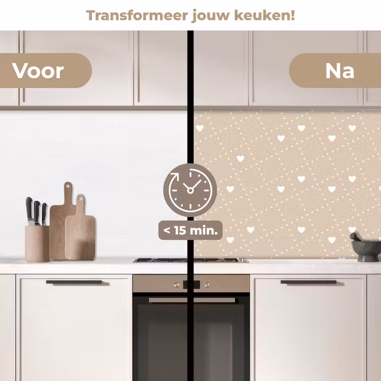 Hart - Design - Geometrie - Patroon keuken achterwand 2 middel 871 -voor-na2_NL