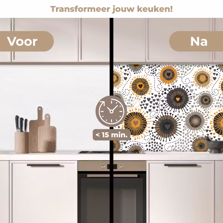 Hart - Jaren 50 - Patroon keuken achterwand 2 middel 871 -voor-na2_NL
