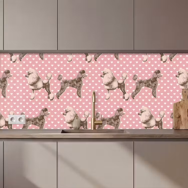 Hart - Poedel - Patroon keuken achterwand 2 middel 871 zz_3dshopping