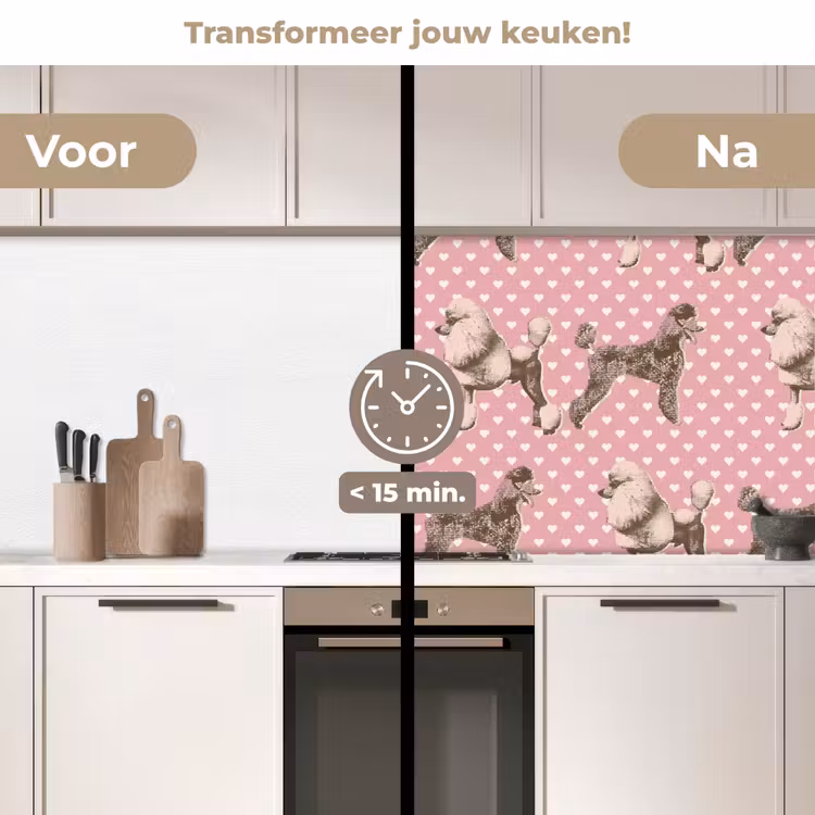 Hart - Poedel - Patroon keuken achterwand 2 middel 871 -voor-na2_NL