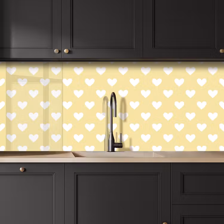 Hartjes - Patroon - Geel keuken achterwand 2 middel 871 -sfeer1