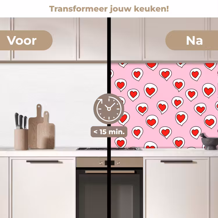 Hartjes - Patroon - Rood keuken achterwand 2 middel 871 -voor-na2_NL
