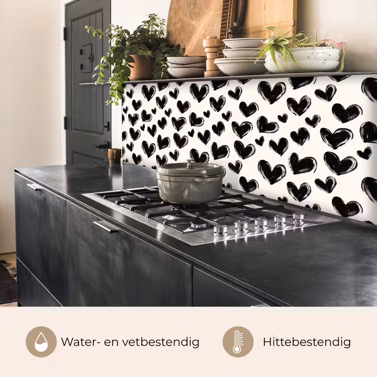 Hartjes - Patroon - Zwart keuken achterwand 2 middel 871 -usp_NL