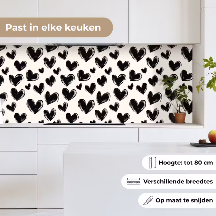 Hartjes - Patroon - Zwart keuken achterwand 2 middel 871 -sfeer4_NL