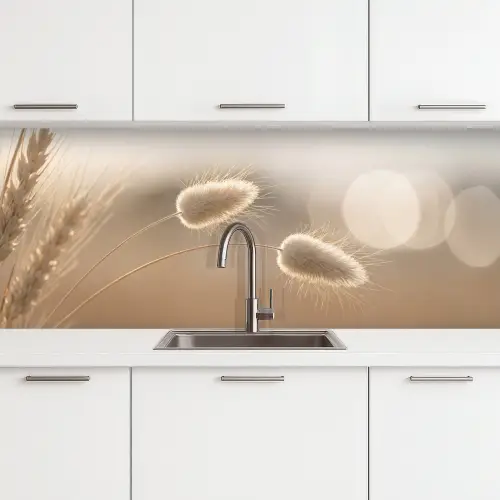 Hazestaartgras - Graanharen - Zonlicht keuken achterwand 2 middel -3d
