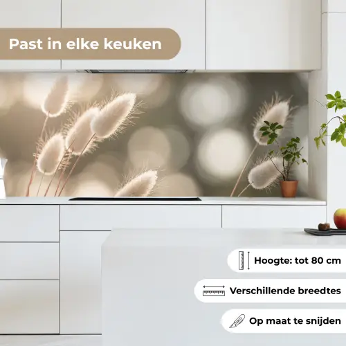 Hazestaartgras - Wit - Zonlicht keuken achterwand 2 middel -sfeer4_NL