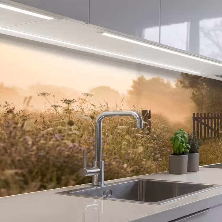 Hek - Natuur - Mist - Veld keuken achterwand 2 middel -3d_schuin