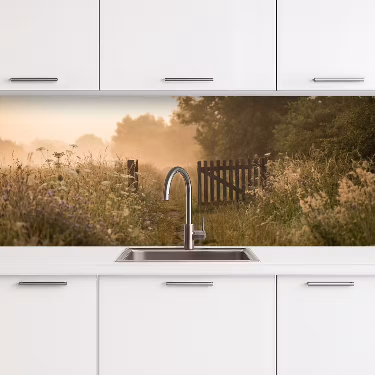 Hek - Natuur - Mist - Veld keuken achterwand 2 middel -3d